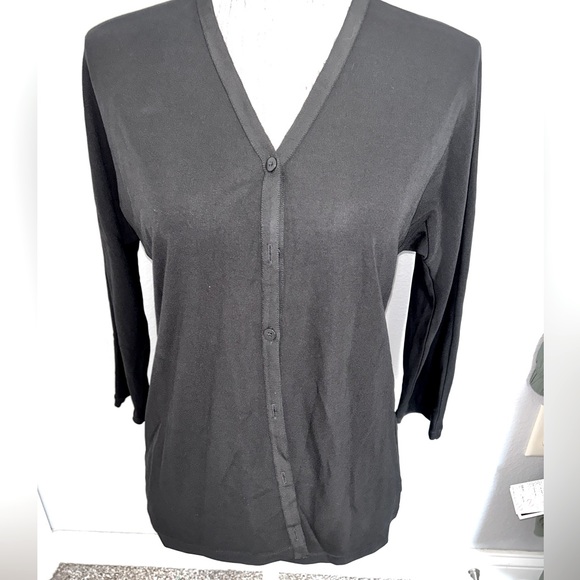 DKNY Black Button Down Blouse - Picture 2 of 5